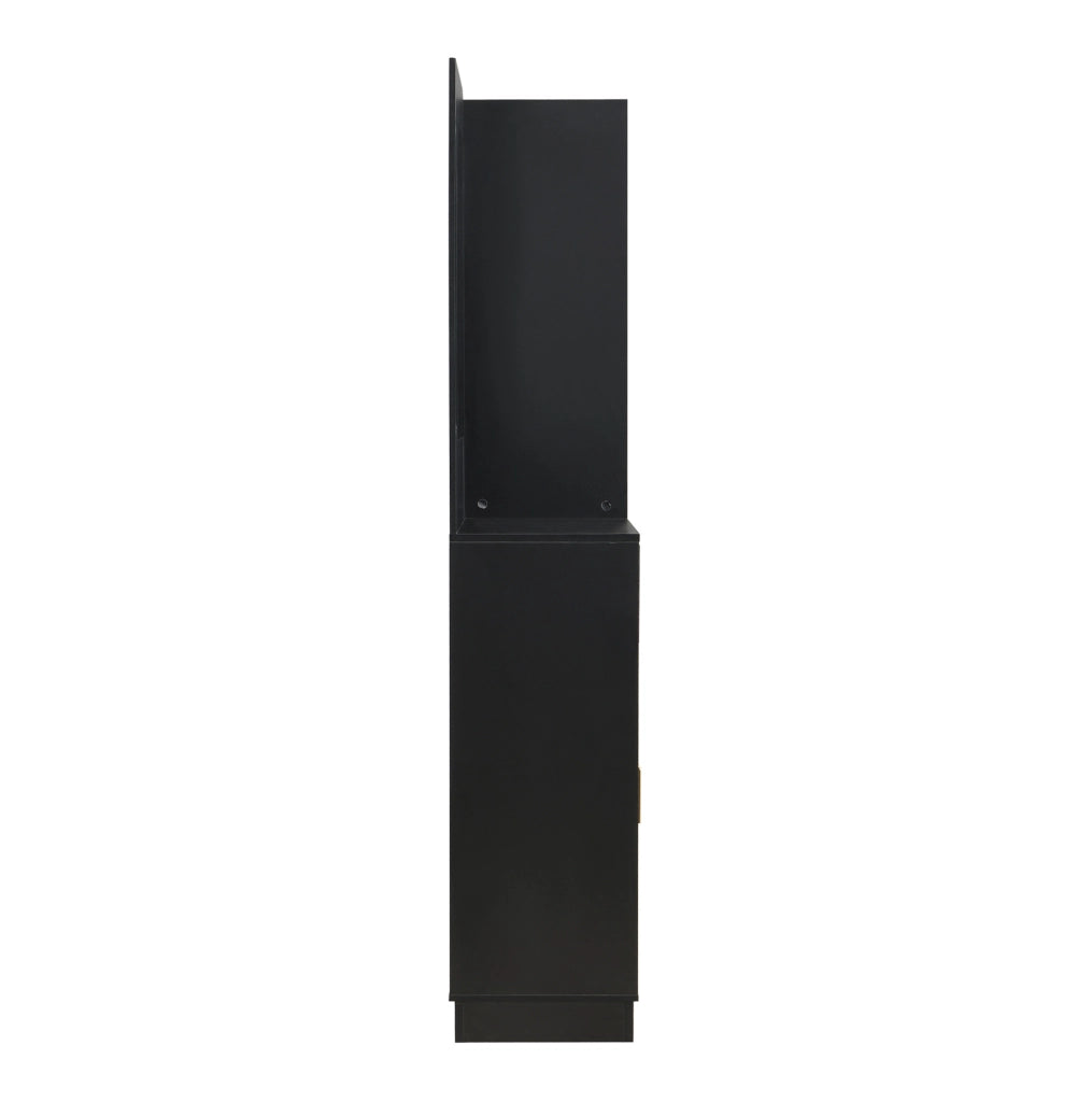 Mobile ingresso compatto 4 in 1 con specchio; scarpiera e appendiabiti; 110x33x185;5 cm; nero