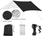 Tenda da campeggio 3x4 metri, impermeabile all'acqua e alla luce solare, leggera e trasportabile, con manici in alluminio e cavi resistenti al vento
