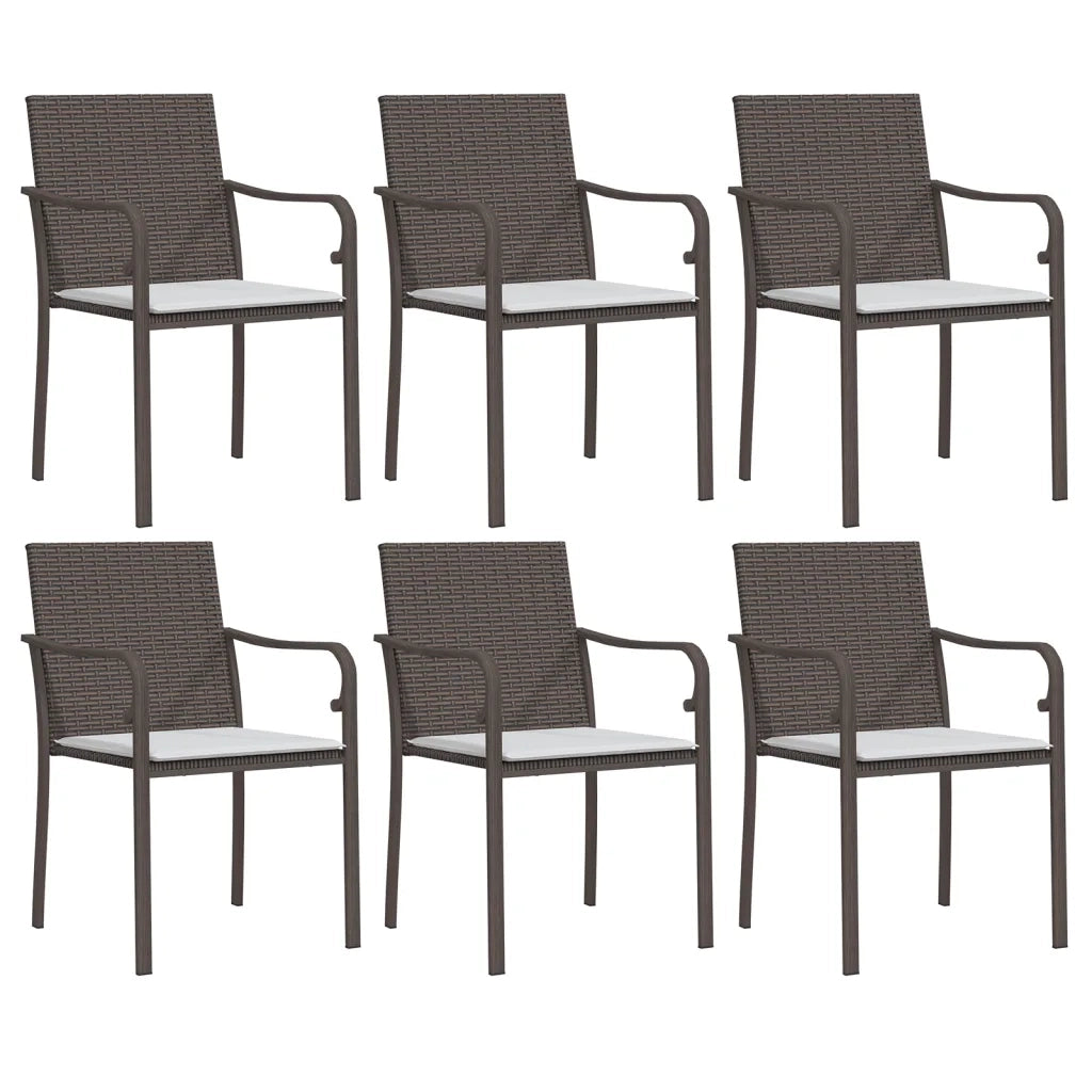 Set Pranzo da Giardino 7 pz con Cuscini in Polyrattan e Acciaio 3186946