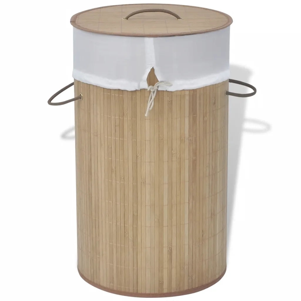Cesto Portabiancheria in BambÃ¹ Rotondo Colore Naturale cod mxl 47466