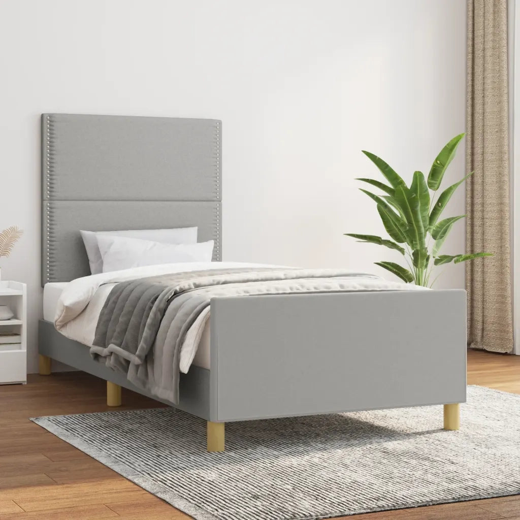 Giroletto senza Materasso Grigio Chiaro 90x190 cm Tessuto