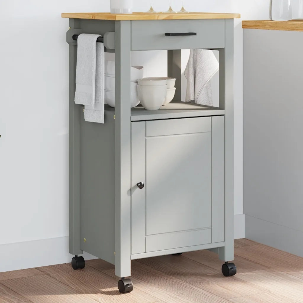 Carrello da Cucina MONZA 48x40x88,5 cm in Legno Massello di Pino 376089