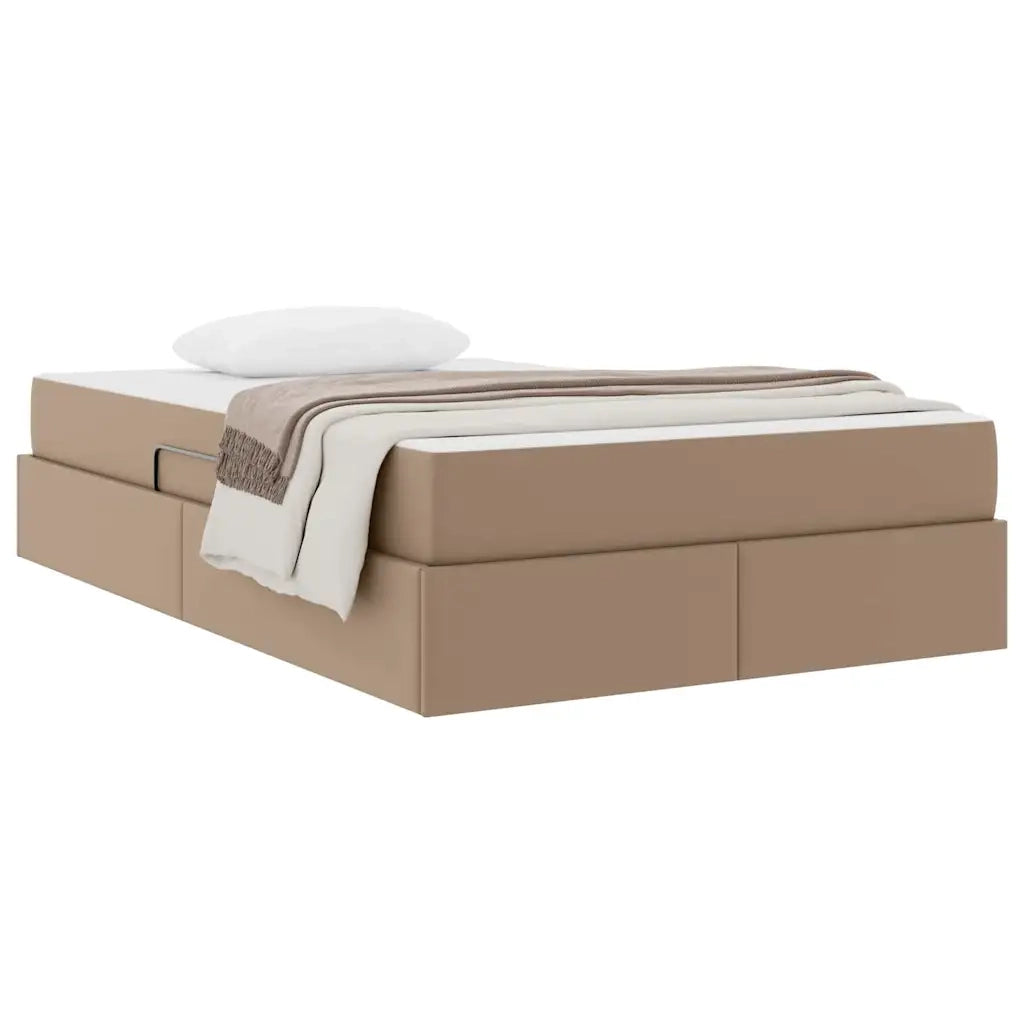 Letto con contenitore e materasso 2 pcs Cappuccino Pelle 3399607