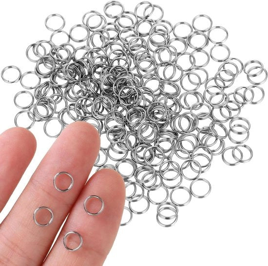 300 piccoli anelli di chiave in acciaio inossidabile - anelli di chiave a spirale argentati - accessori per organizzare le chiavi