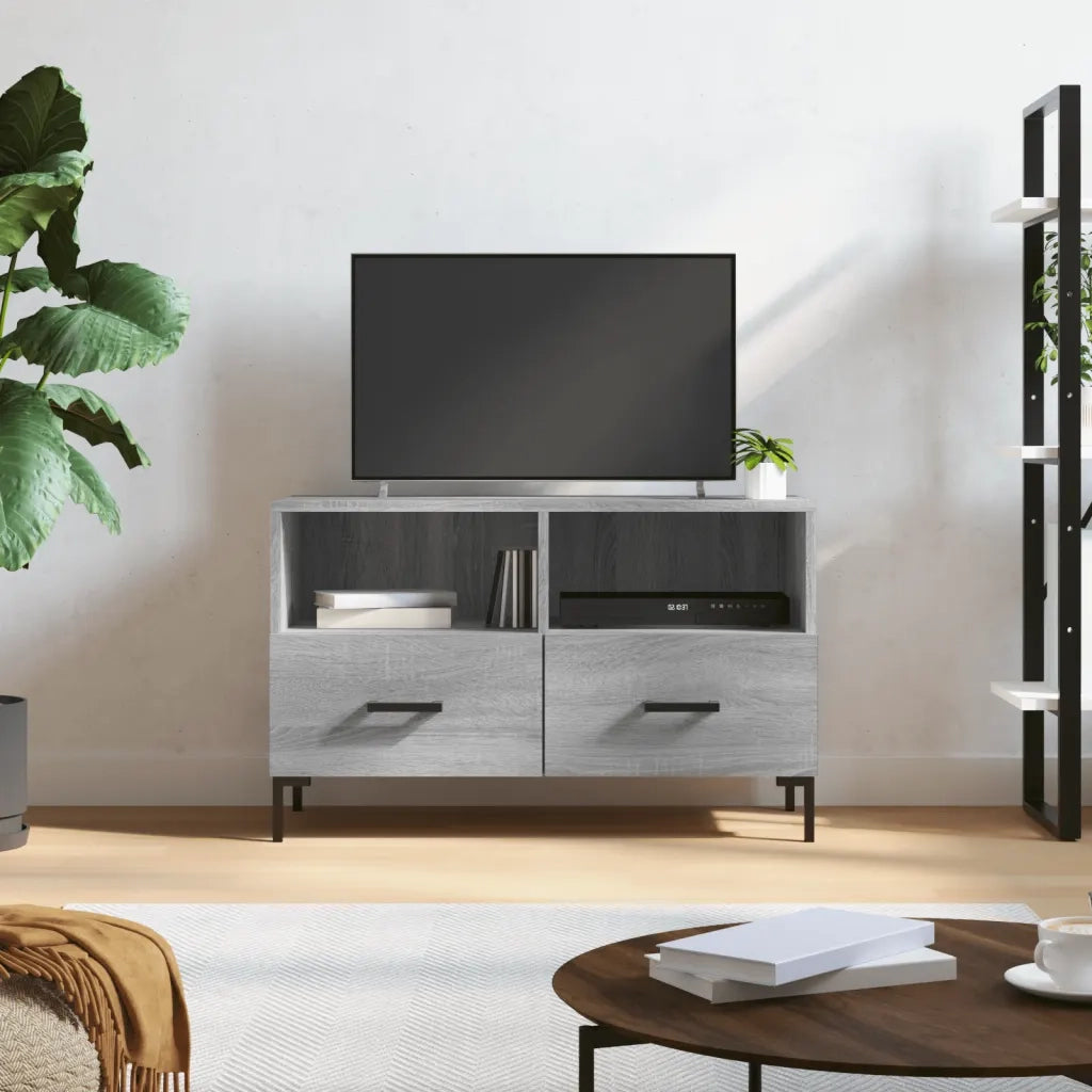 Mobile Porta TV-Mobile per TV-Credenza TV Grigio Sonoma 80x36x50 cm in Legno Multistrato 960862