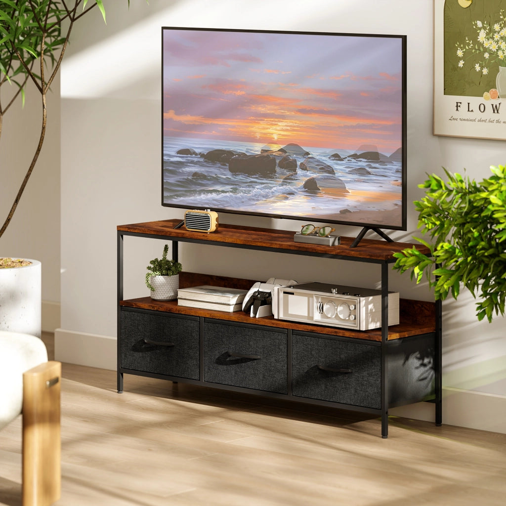 Mobile TV con 3 cassetti ¨C Minimal ¨C 120x29x56 cm marrone
