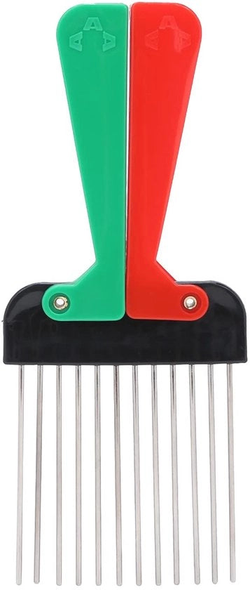 Kam per Capelli con Manico Ergonomico - Pizzo e Afro - Pick per Capelli - Manico Resistente e Solido - Utilizzo Portatile - Disimpegna e Ordina i Capelli