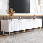 OKWISH Mobile TV con Vani Interni e Passacavi, Stile Moderno, per Soggiorno, in MDF, Bianco, 170×35×47.5 cm
