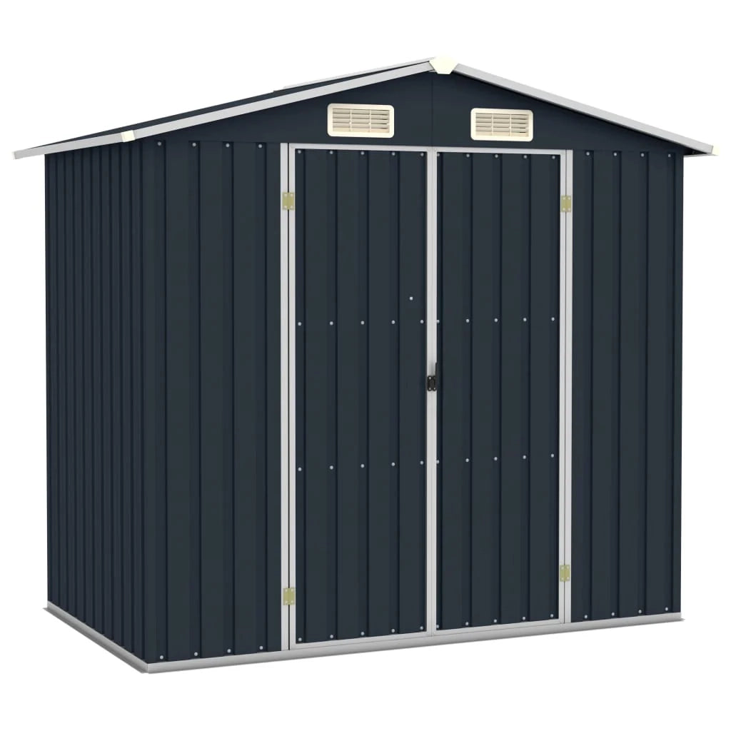 Casetta da giardino cabina ripostiglio casetta da esterno robusta casetta per attrezzi 205 x 129 x 183 cm acciaio zincato antracite 02_0022207
