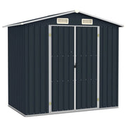 Casetta da giardino cabina ripostiglio casetta da esterno robusta casetta per attrezzi 205 x 129 x 183 cm acciaio zincato antracite 02_0022207