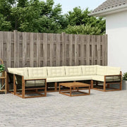 Set di divani da esterno con cuscino 8 pcs Naturale e Crema 3381310