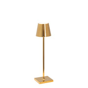 Lampada a led da tavolo Poldina Pro Micro Oro Lucido ricaricabile e dimmerabile con batteria fino a 12 ore