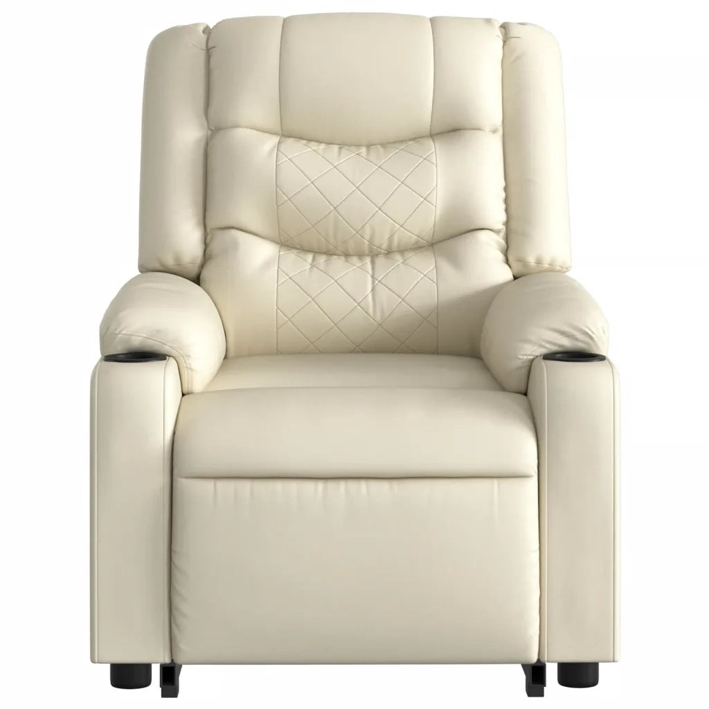 Poltrona Alzapersona Reclinabile Crema in Similpelle 3206560