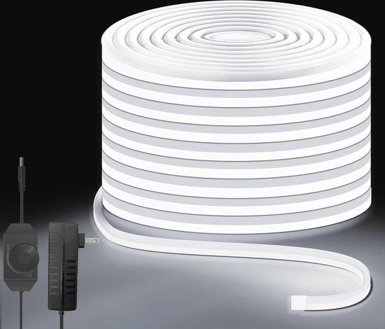 Strisce LED 10 metri freddo bianco regolabile 3000K IP65 impermeabile fascia di luce flessibile per interni ed esterni - decorazione per cucina e casa
