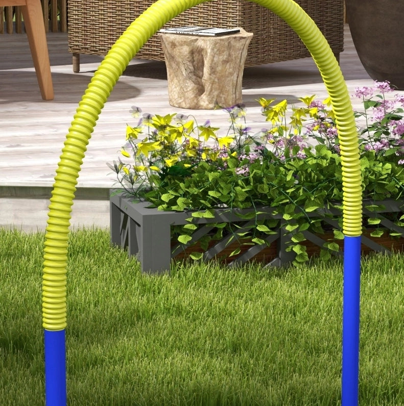 Set agility per cani ULEVR con 4 archi 88x64x95 cm e borsa da trasporto, ABS blu