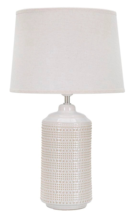 Lampada da Tavolo Elegante in Ceramica con Paralume Bianco 28x47 cm