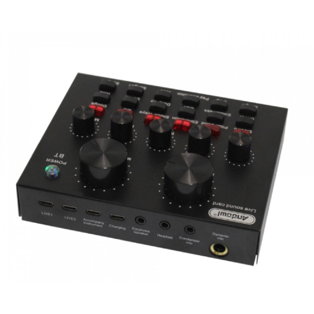Trade Shop - Microfono A Condensatore Q-mic580 Schede Audio Bluetooth Filtro Anti-pop Con Base -