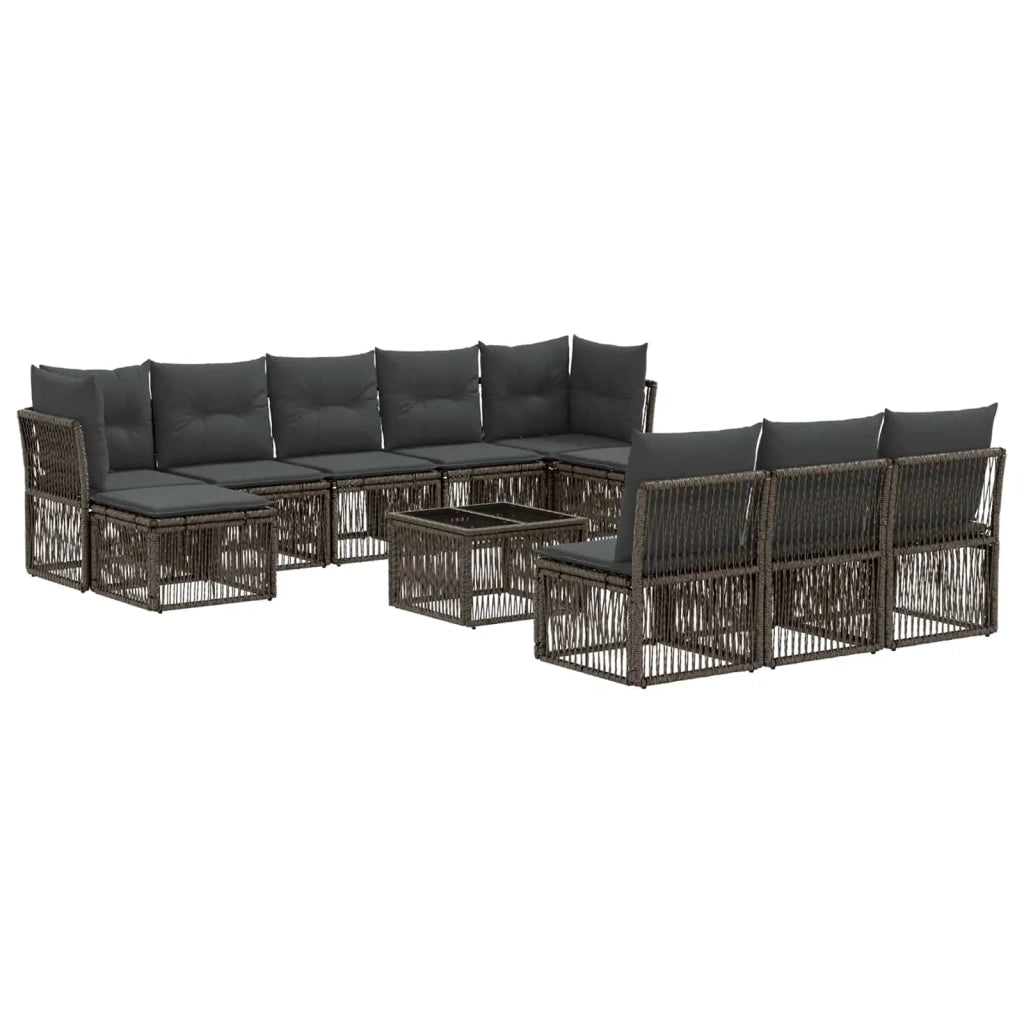 Set Divano da Giardino 11 pcs Grigio polyrattan 3434360