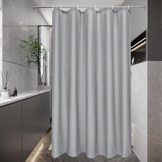 Douchegordijn 100x200 cm grigio scuro - Impermeabile in poliestere - Resistente ai funghi e lavabile con 6 anelli di fissaggio