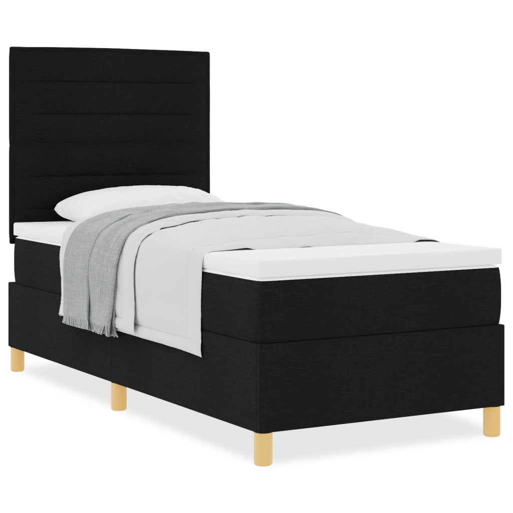 Letto a Box Spring con Materasso Nero Singolo