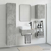 Set di mobili per il bagno 3 pz Grigio Cemento 3406056