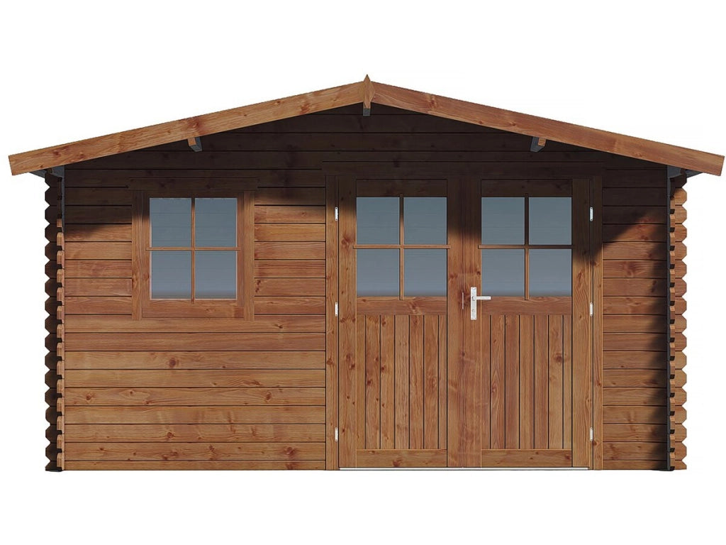 Casetta da giardino in legno marrone trattata in autoclave "Valmont" - 14 m² - 28 mm