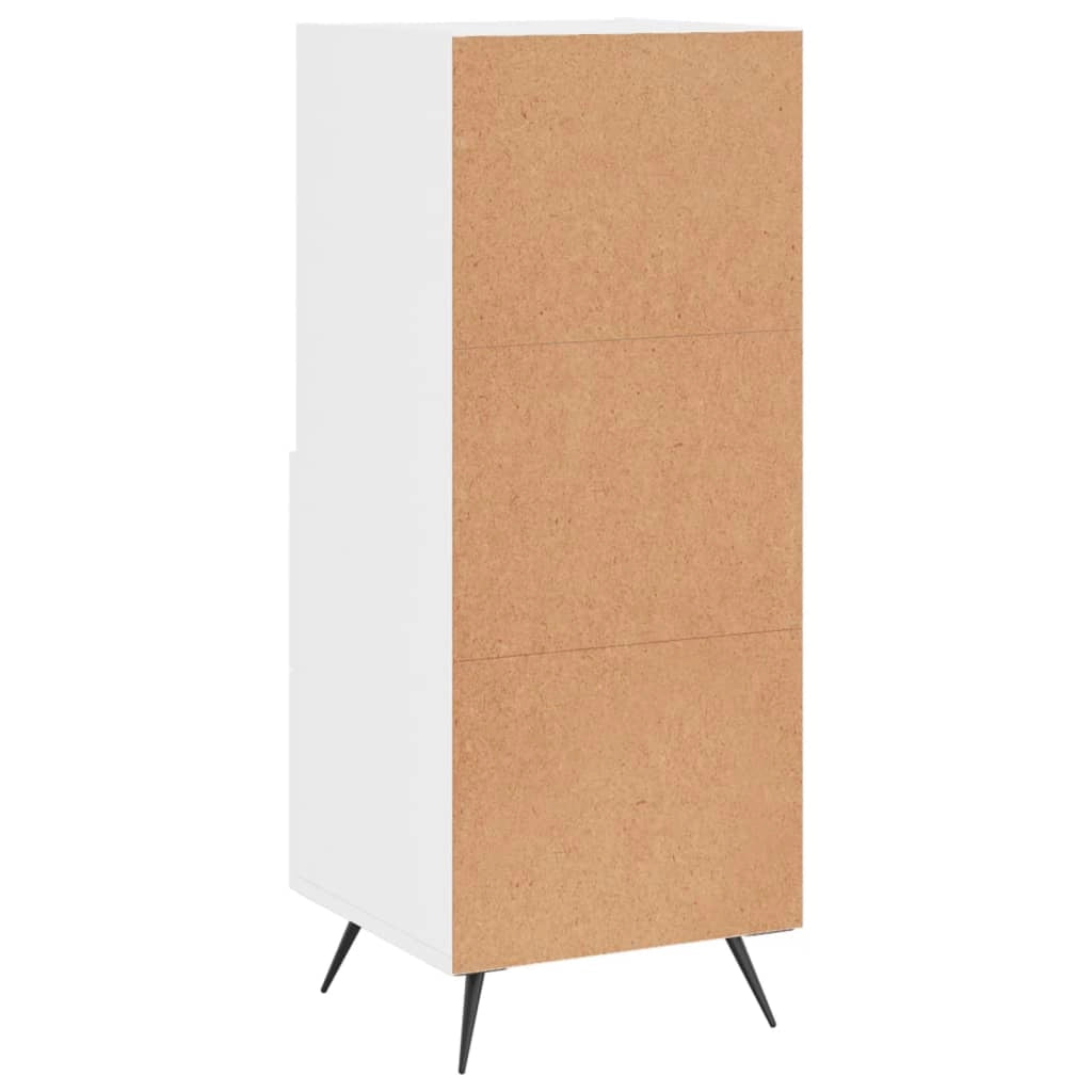 Buffet credenza cassettiera mobiletto mobile contenitore organizer per cucina soggiorno finitura lucida 34,5 x 34 x 90 cm legno ingegnerizzato bianco 02_0030607
