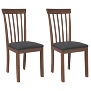 Sedie da Pranzo con Cuscini 2 pz | Sedie da cucina Marrone Legno Massello di Hevea