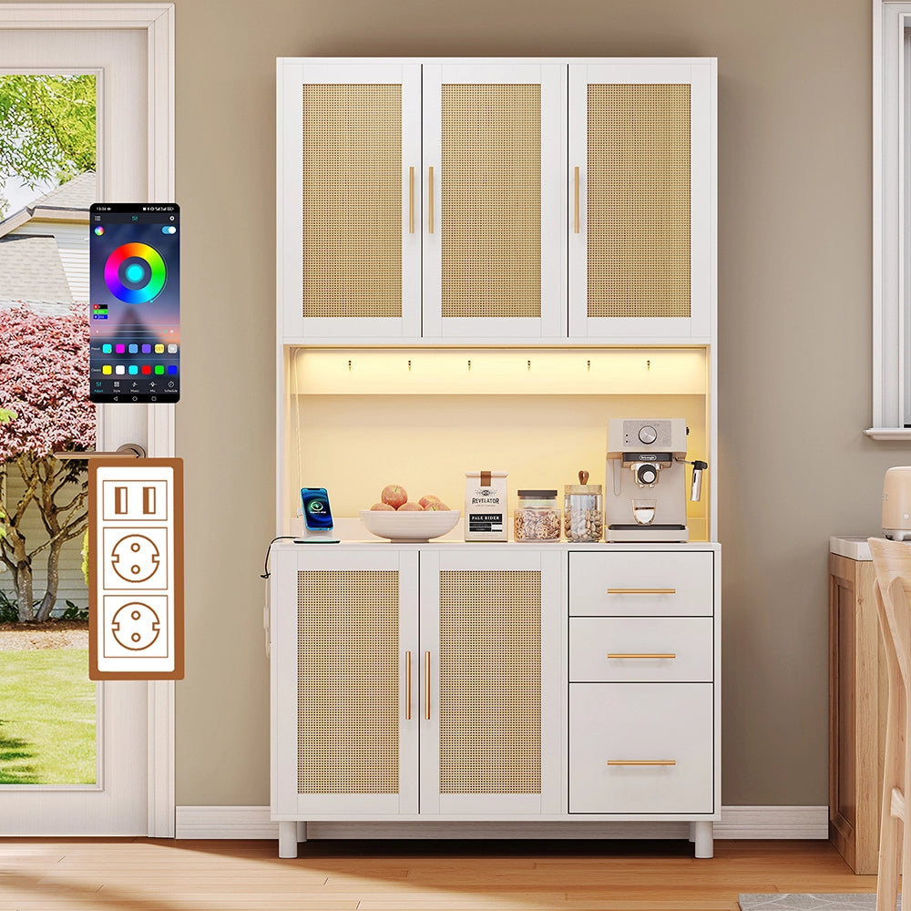 Buffet cucina - Xylo - 183cm LED/USB/prese 3cass oro