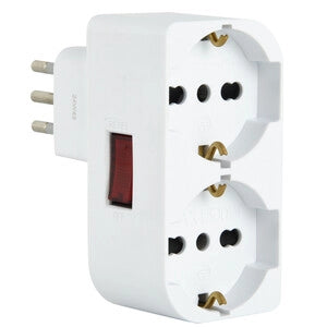 ADATTATORE SPINA 10A  2 PRESE UNIV. SALVASP C/INT.