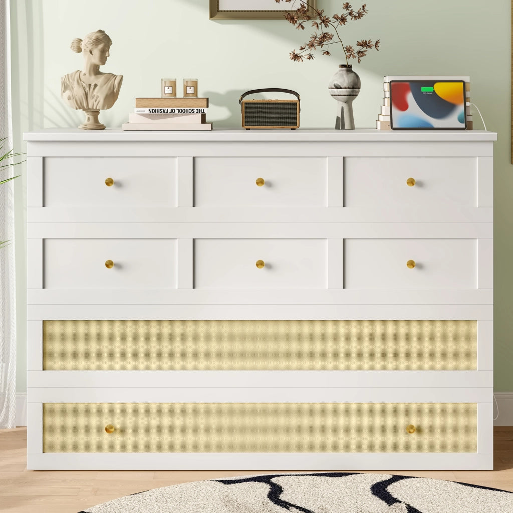 DESMIU Letto a scomparsa 2 posti con cassetto, USB e presa, 140 × 200 cm, senza materasso, in MDF, bianco