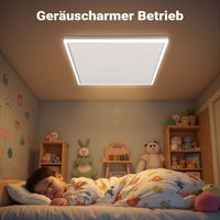 Riscaldamento a soffitto 370 W, pannello per riscaldamento a infrarossi con luce LED e termostato, 65,5 x 63 x 3,5 cm