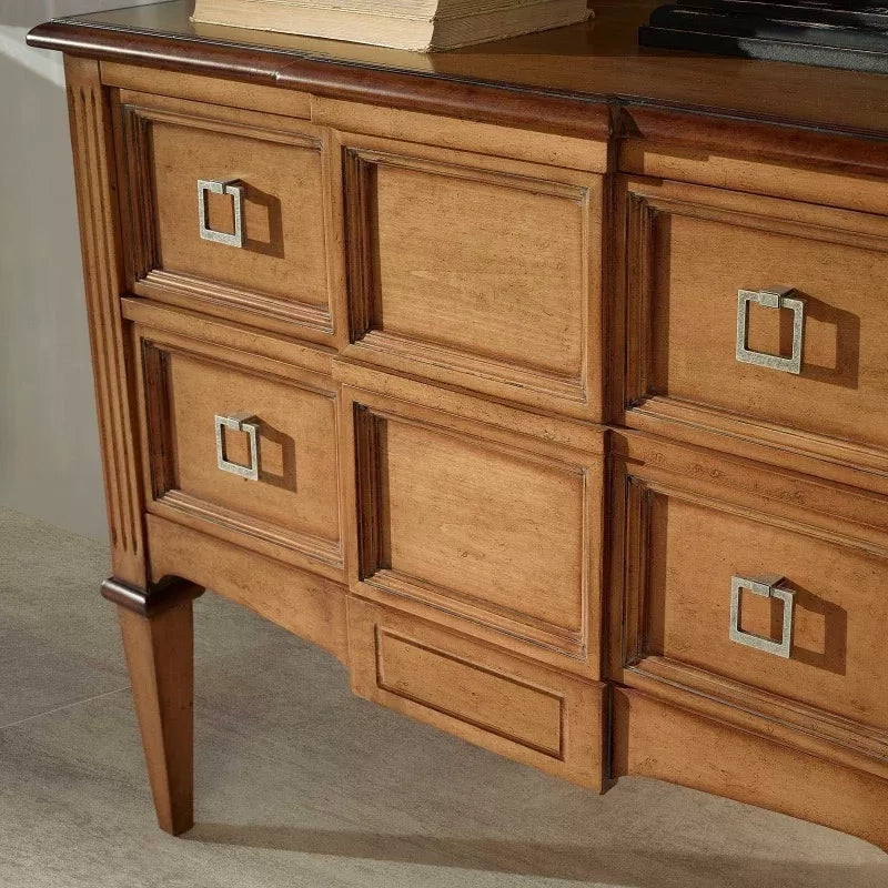 Cassettiera 2 cassetti classica legno bicolore 96x46x83 - Mobili 2G