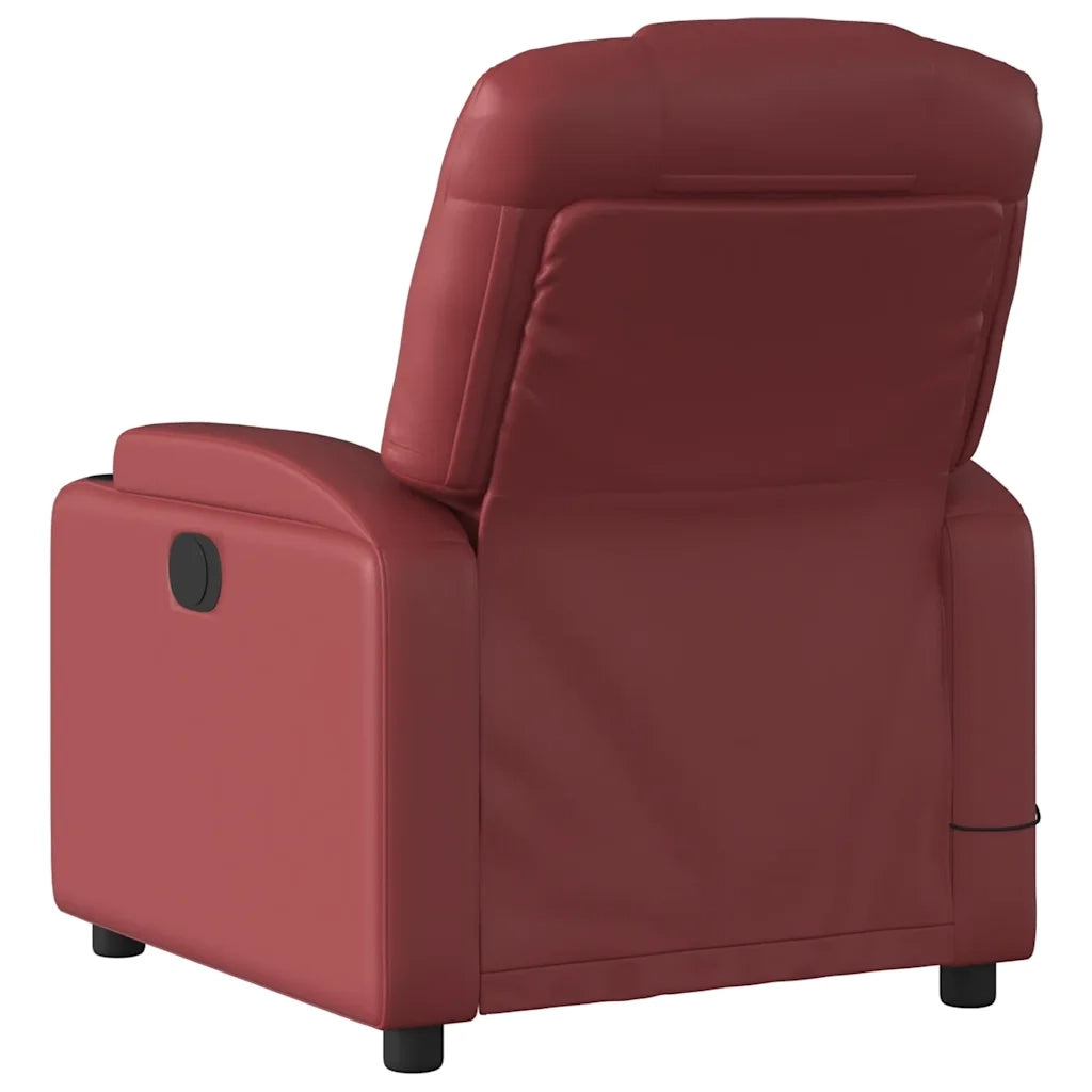 Poltrona Massaggiante Reclinabile Rosso vino in Similpelle 372400