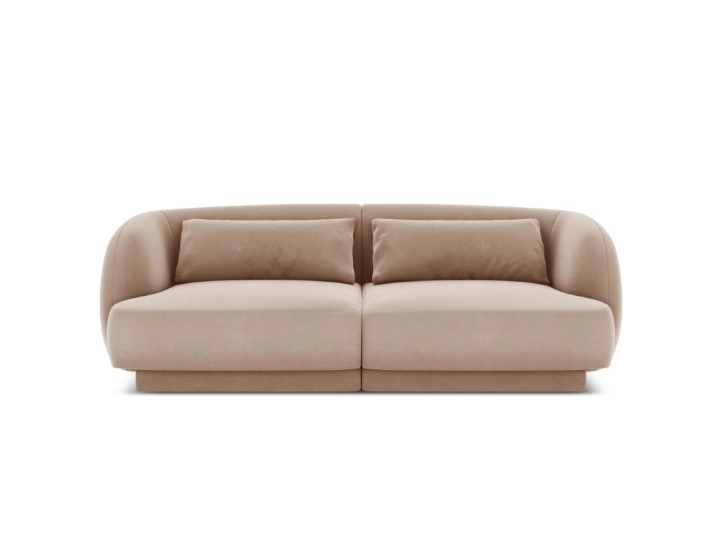 Cosmopolitan Design - Divano "Tulum" 2 posti in velluto beige 