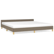 Letto matrimoniale | Letto per adulti | Giroletto senza Materasso Tortora 200x200 cm in Tessuto