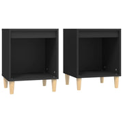 Set di 2 Comodini | Armadio da Notte | Mobiletto da notte Nero 40x35x50 cm