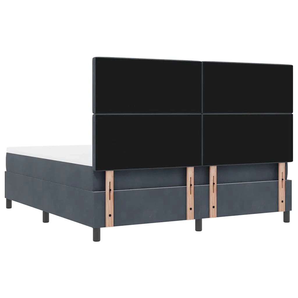 Letto a molle con testiera Grigio scuro 200 x 180 cm Velluto 3344463
