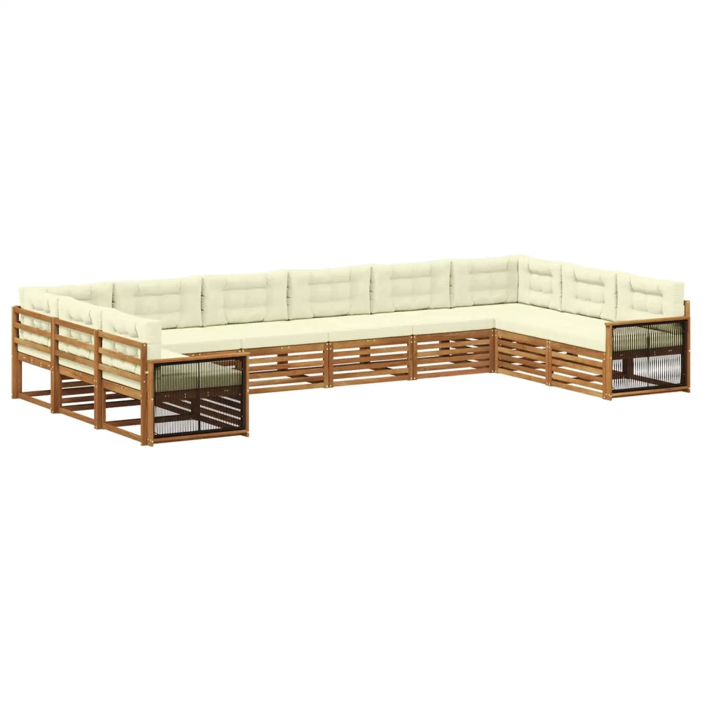 Set divani 10 pz Legno di Acacia Massello 3383893