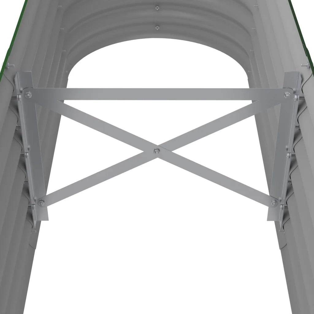 Fioriere | Cassetta per fiori | Letto Giardino Acciaio Zincato 152x40x36 cm Verde