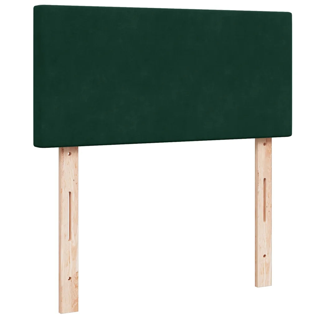 Pouf Letto con Materasso e LED Verde Scuro 80x200cm in Velluto