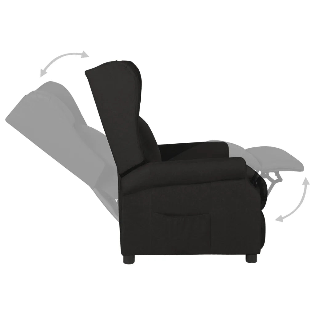 Divano Sedia-Poltrona Reclinabile in Tessuto Nero 700190
