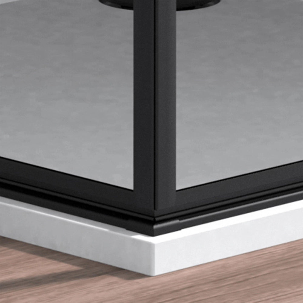 Box doccia angolare 70x80 in vetro temperato  doppio battente con profili nero Neos