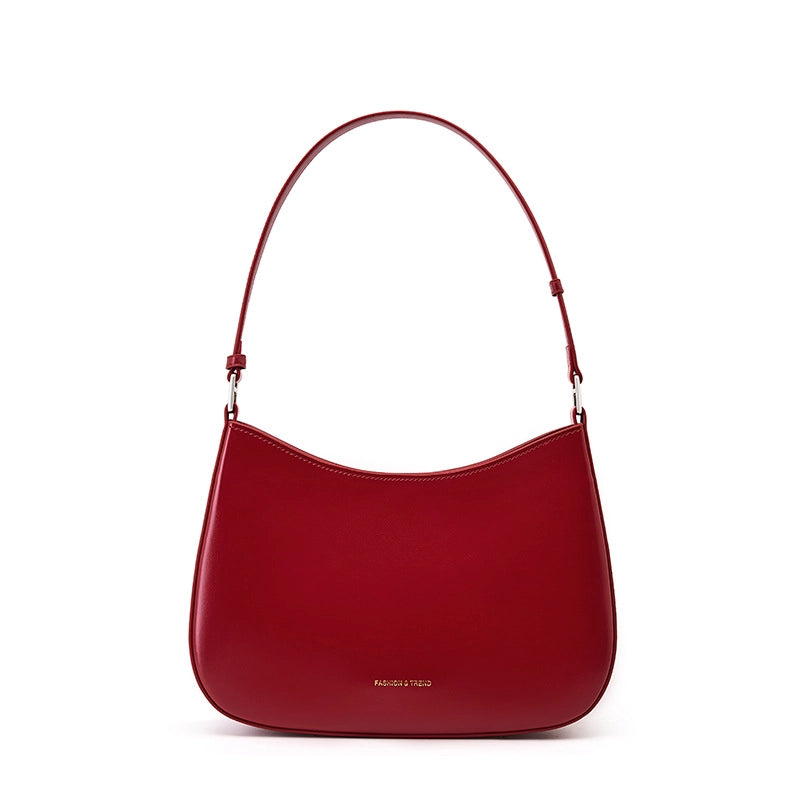 Borsa a tracolla da donna in vera pelle, colore rosso