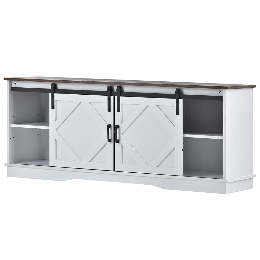 Buffet TV grande - Xylo - 2 porte scorrevoli, scaffali regolabili, bianco