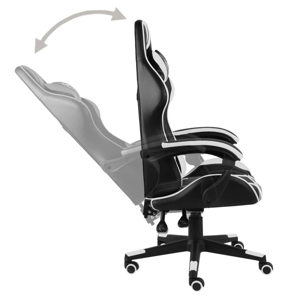 Sedia/seduta girevole da ufficio per uso al computer studio videogiochi e similpelle bianca 02_0024226