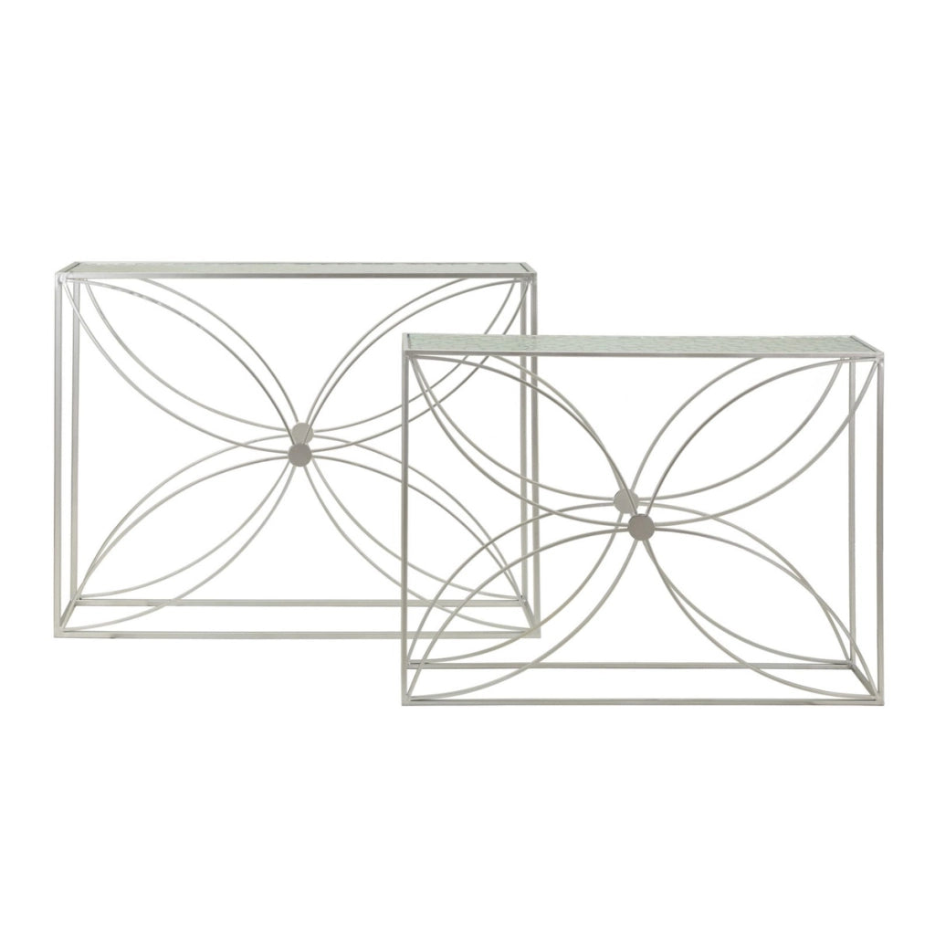 Set di due consolle Paradise con decori floreali