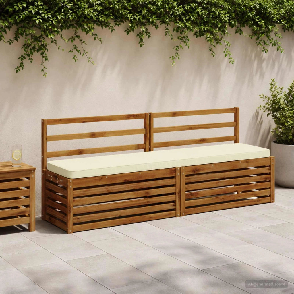 Cuscini per Panchina a 2 Pezzi VUGHT 2 pz 100% Poliestere Crema 951493
