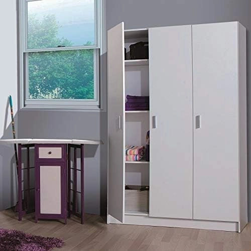 Habitdesign Mobile Multiuso Tutto in Laminato, 3 ante, Bianco Opaco
