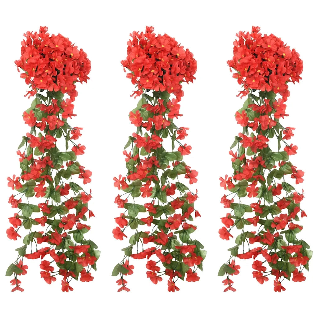 Ghirlande Fiori Artificiali 3 pz Rosso 85cmcod mxl 130712